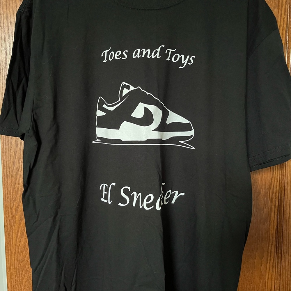Gildan Black Tee with Sneaker Design